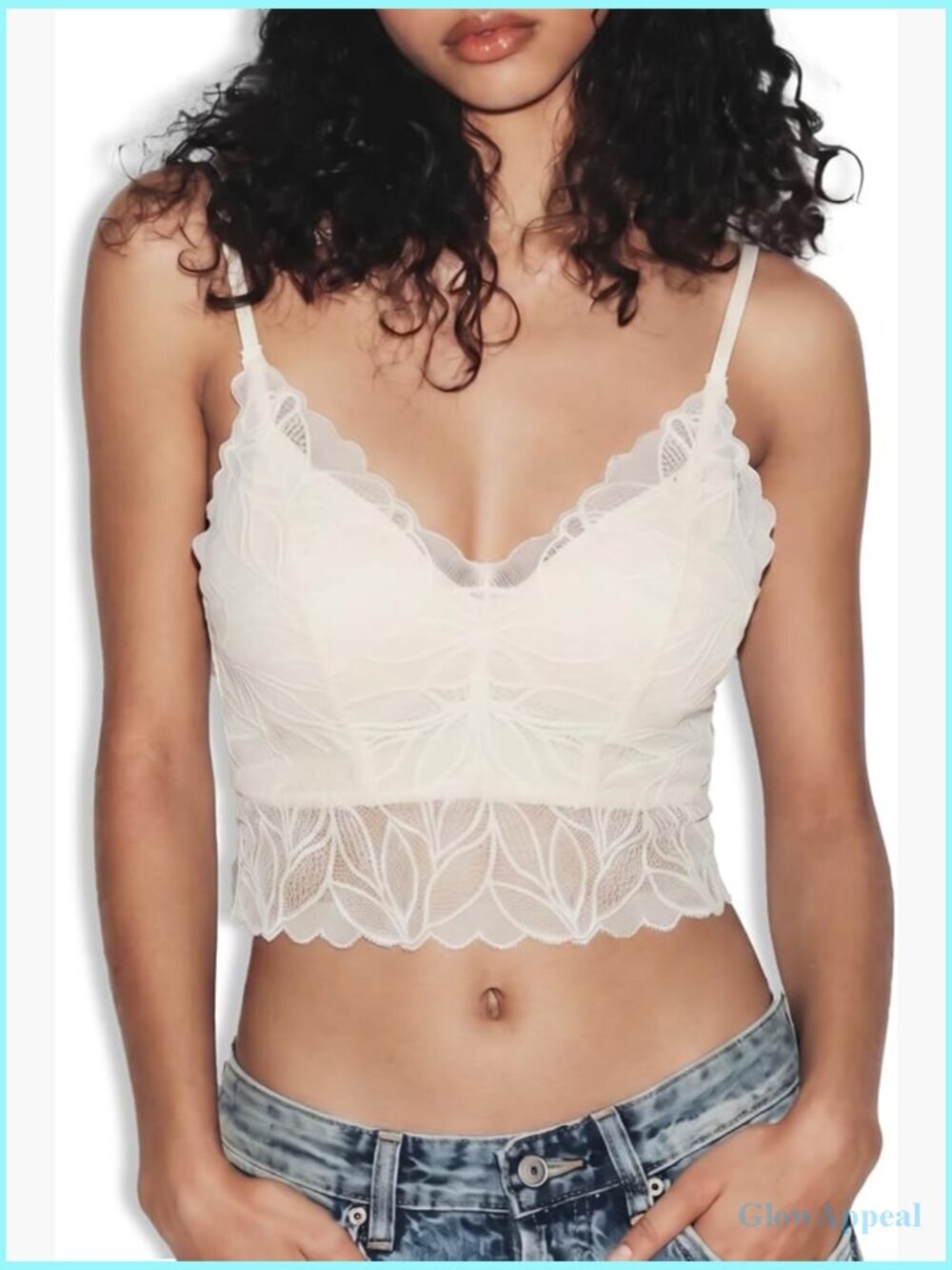Deep V-Neck Lace Cami Tank Top Sleeveless Open Back